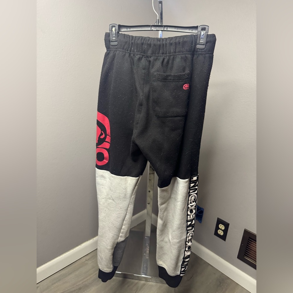 Ecko Unlimited Black, Gray & Pink Logo Colorblock Joggers - Picture 2 of 4